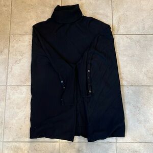 Alfani Black Poncho with Silver Buttons